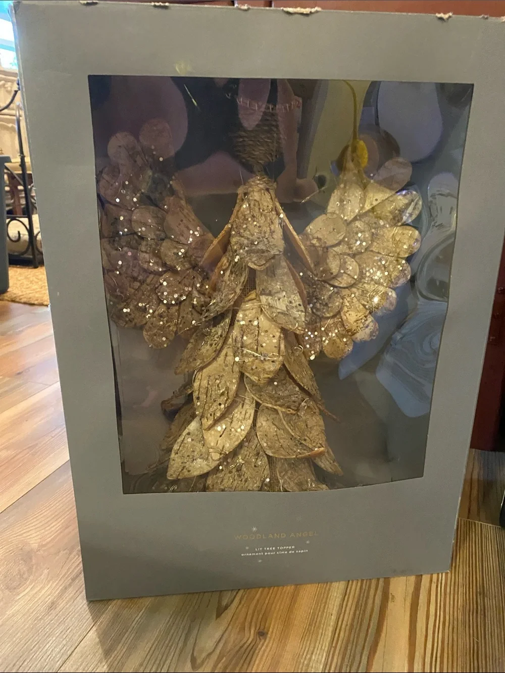 Rustic Pottery Barn Birch Tree Angel LED Lights tree topper table centerpiece